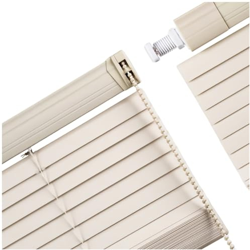 Tende Veneziane da Interni senza Fori | Tende a Lamelle Orizzontali in PVC | Persiane Veneziane con Cordino | Oscuranti per Finestre | Kit di Montaggio Rapido incluso(Beige)