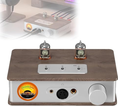 oiakus Hi-Fi-Vorverstärker Für Audiophile, Röhren-Phono-Vorverstärker, 2000 MW Ausgangsleistung, VU-Meter-Anzeige Im Retro-Stil, Mit XLR-, RCA-, 4,4-mm-/6,35-mm-Anschlüssen, Für Desktop-Heim-Audio