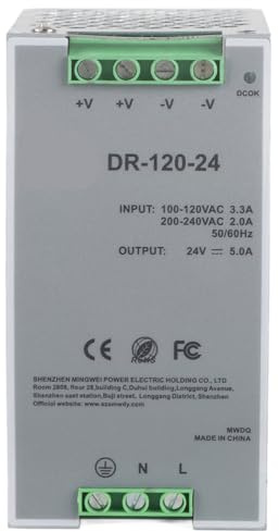 Switching Power Supply 24V 5A 120W Kompakt Effektiv PWM AC DC-omvandlare med överbelastningsskydd för industriell automation Installation av DIN-skena