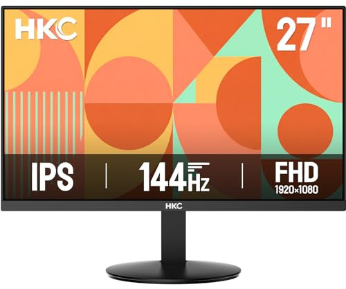 27 inch Gaming Monitor 144Hz, FHD 1080P IPS Display with 99% sRGB, FreeSync, Tilt Adjustable, lowblue mode, HDMI/VGA Ports for Home Office and computer monitor V2718S