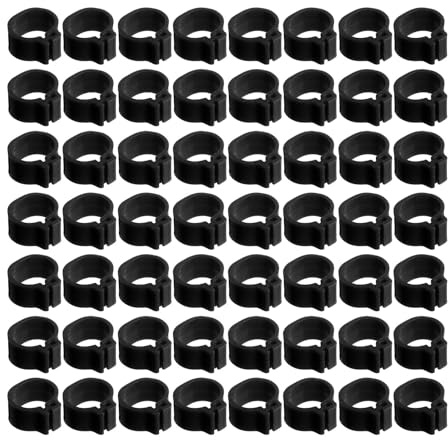 SEWACC Anneaux pour Pattes de Pigeon Identification 10mm en Plastique Noir Léger, Lot de 100 Pièces pour Gestion D’élevage et Activités Avicoles