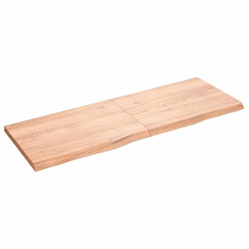 Owoxanthellate Ersatz-Tischplatte 140x50 cm Eiche Hellbraun Naturkante, klappbar für Schreibtisch, Zeichentisch, Konferenztisch