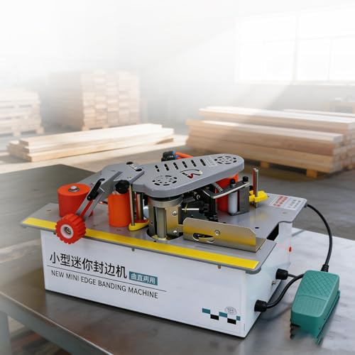 SIEEOUR Máquina De Cantear 1200w, Canteadora Para Carpintería, Velocidad Ajustable 0–6 M/Min, Para Cantos Rectos Y Curvos 10–40mm, Material Madera Pvc, Para Producción De Muebles