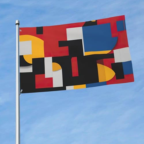 Komposition in Rot, Gelb, Blau und Schwarz Druck Outdoor Dekorative Flagge Feiern Banner für Stange Wandbehang Hochzeiten Party