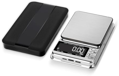 Bilancia Digitale, Bilancia for gioielli Bilancia da cucina tascabile 100 g/500 g, LCD digitale elettronico inossidabile ad alta precisione con ricarica USB(500g 0.01g)