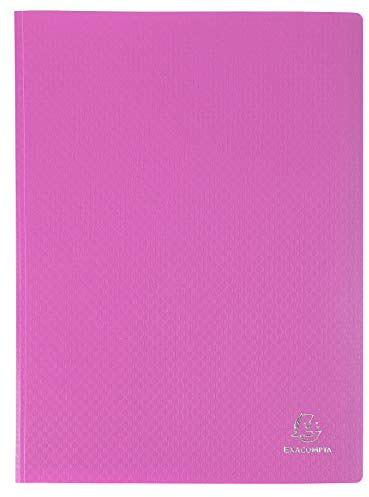 Exacompta - Réf. 8867E - 1 Protège-documents OPAK - 60 pochettes cristal lisse - 120 vues - pour format A4 - dimensions 24 x 32 cm - couverture en polypro semi-rigide - couleur rose