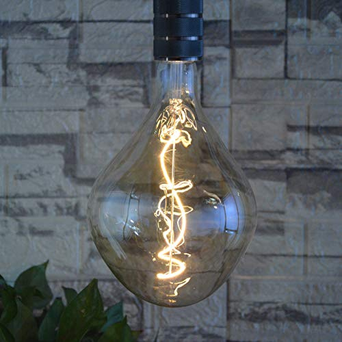 SD LUX A165 Oversize Edison LED Glühbirne 5W E27 250lm Equi25W 2200K 1Stück | Dimmbare große Vintage riesig dekorativ CRI>90 ideal für Esszimmer Wohnzimmer Schlafzimmer und Pendelleuchten
