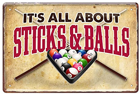 Pool Blechschild - Poolbillard Metallschild mit witzigen Spruch für Pool Players - Retro Deko Schild Billardzimmer Billard Club - Billiard Zubehör Accessoire - Geschenk Billardspieler - 30x20cm