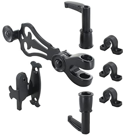 ALLIANCE - Accessori per tapparelle battenti con tappi lunghi di sicurezza e collari per persiana e persiana, colore nero opaco in materiale poliammide