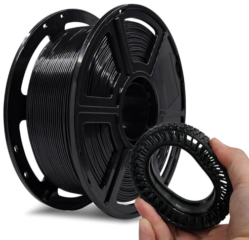 Flashforge PLA Flexible 3D Printer Filament, 3D Printing Filaments 1kg Spool-Dimensional Accuracy +/- 0.02mm, Environmental Friendliness, no Smoke and no Odor (Black, PLA Flexible)
