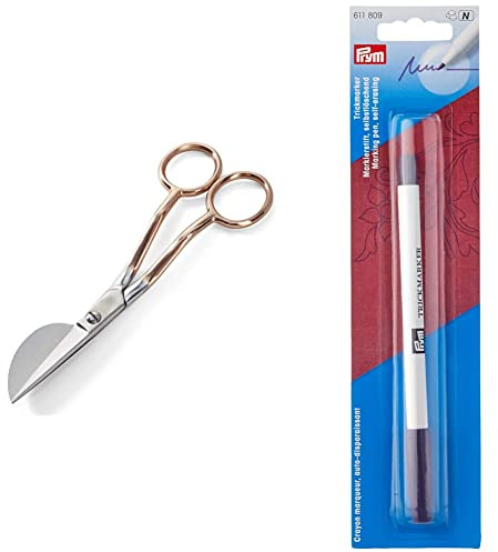 Prym 610570 Applikationsschere 15 cm rosegold & Trick-Marker (selbstlöschend), violett