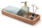 Plateaux Salle de Bain en Rotin Paniers de Rangement pour Toilettes Rectangulaire (Naturel 41.5 x 15.5 x 5cm)