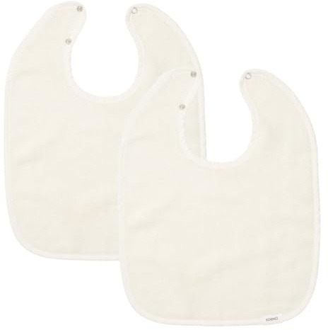 Koeka Zweierpack Lätzchen - Für Jungen Und Mädchen - 2Er Set Baby Lätzchen - Extrem Saugfähig - Verstellbar - Dijon - Bio-Baumwolle - Weiß - Einheitsgröße