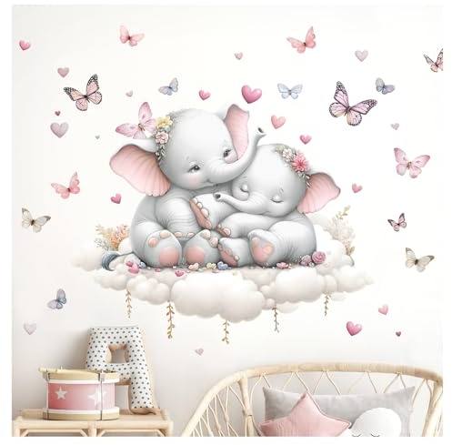 Little Deco Wandtattoo Elefanten auf Wolke DL5032 L
