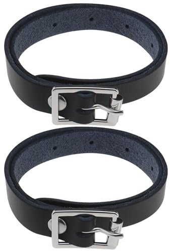 VGOL 2 x PU-Leder-Reitgurte, Sporenriemen aus PU-Leder, verstellbare Edelstahl-Schnalle, Sporenriemen für Reitstall, Reitsport, Wettbewerbe, tägliche Praxis