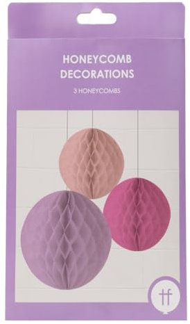 Talking Tables Paper Pastel Honeycomb Hanging Party Decorations in Pink and Purple | Birthday, Baby Shower, Festival, Wedding | Pack of 3
