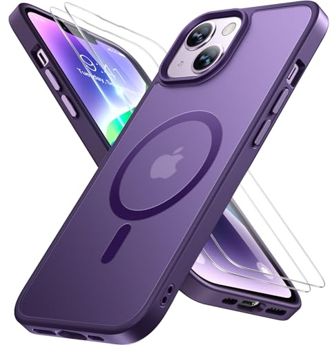 Miracase für iPhone 14 Hülle mit Magsafe & 2 9H+ Panzerglas, Violett