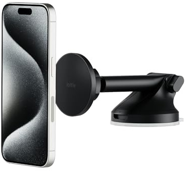 iOttie iTap 3 magnetisk instrumentbräda och vindruta montering bil telefonhållare med magnetisk ringadapter. Kompatibel med Qi2, MagSafe, iPhone och Android-smartphones.