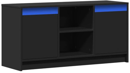 vidaXL Meuble TV avec LED Noir 100x34x50 cm Bois d'ingénierie