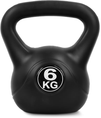 4FIZJO Kettlebell bituminös, Schwunghantel für Fitness, Kraft und Ausdauertraining, Kugelgewicht, Rundgewichte für Zuhause, Fitnessstudio, Gewichte Bodenschonende - Kugelhantel, Farbe: Schwarz