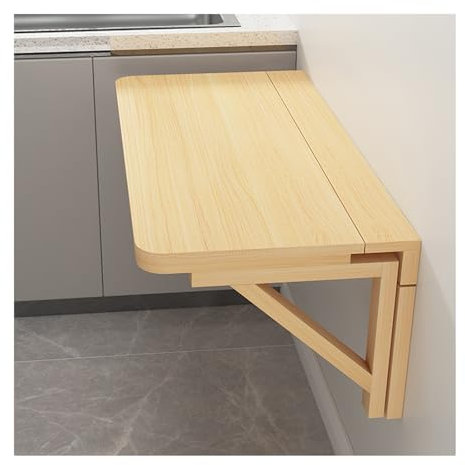 YFAURNDE Klappbarer wandtisch,Wandmontierter Tisch,Wand Klappbar Regal,Aufklappbar Wandmontiert Tisch Für,Faltbares Design,Ausgewählte Materialien,Stativ aus Massivholz(120 * 60cm/47.24 * 23.6in)