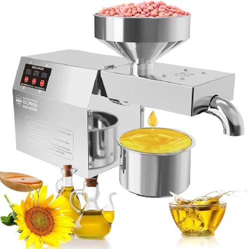 GAYAYAS Electric Oil Press Machine, Oil Press Machine Expeller Hot Or Cold Pressed Oil Extractor, High Oil Yield Extractor Household Commercial Use