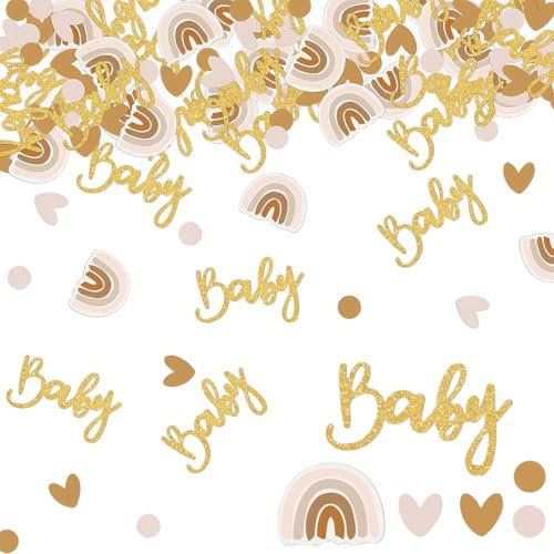 CATOR 200 pezzi di decorazioni per baby shower, confezione da 100 coriandoli con 4 motivi per decorazioni da tavolo per baby shower