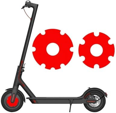 DEMULAX Electric Scooter Front Wheel Sticker PVC Motor Protective Cover Shell, for Xiaomi, M365/1s/Pro Kick Scooter Accessories Reflective Scooter Wheel Cover(Red)