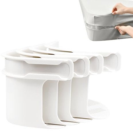 4 Pezzi Supporto per Blocca Lenzuolo con Strisce di Bloccaggio, Kit di Clip di Fissaggio per Lenzuolo, Angoli Antiscivolo per Materassi