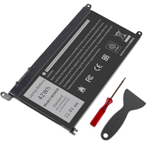 ASUNCELL WDXOR Laptop Battery for Dell Inspiron 17 5000 5765 5767 5770 Series, Inspiron 15 5000 5565 5567 5568, Inspiron 15 7000 7560 7569 7570, Inspiron 13 5000 5368 5378 5379, 42Wh, 11,4V