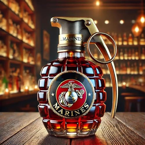 PANYIXUAN Militär Handgranate Whisky Flasche, 300ml Whisky Dekanter Sets für Männer, Sammlung Veteran Geschenke