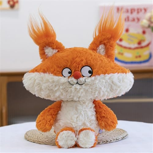 Ueiwffzo Plüschtier Fuchs Plüsch Kuscheltier 35cm Spielzeug Flauschiger Stofftier, Spielen Fuchs Plüschtier für Mädchen und Jungen Kinder und Baby (Orange)