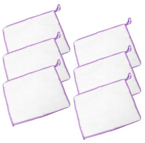 leruiyezs 6 pcs Chiffon Bambou Ultra Absorbant Et Doux pour Nettoyage Cuisine Et Maison 18x23 Cm Chiffon Magique Microfibre Bambou Double Face Torchon Microfibre pour Vaisselle Vitre Et Poussière
