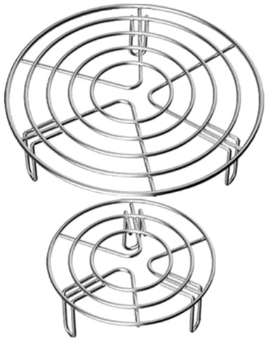 MOKKHNB 2 piezas Soporte de Vapor Inoxidable para Cocción al Vapor y Enfriamiento Cocina Compatible Freidoras de Aire Diseño de Múltiples Huecos para Cocinar Varios Huevos la Vez