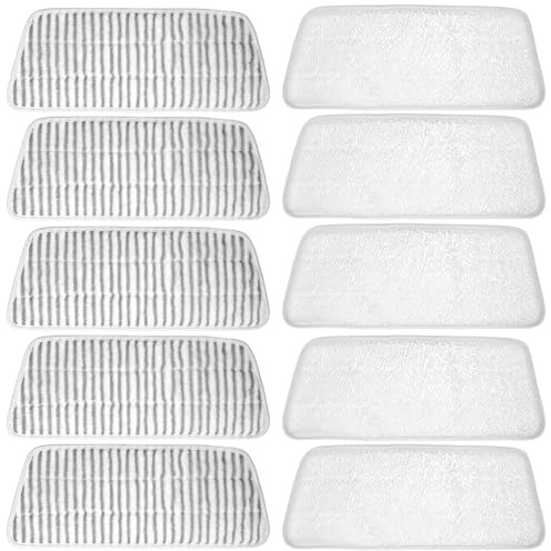 QWORK® 10 Stück Dampfreiniger Ersatzbezüge, Waschbare Mikrofaser Pads, Kompatibel mit Vileda Steam XXL
