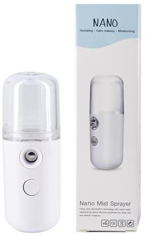 Nano Facial Mister - Pulverizador compacto de 1,57 pulgadas, dispositivo | de hidratación USB, mini máquina de niebla con depósito de agua visual | Accesorio práctico para hidratar la piel y mejorar e