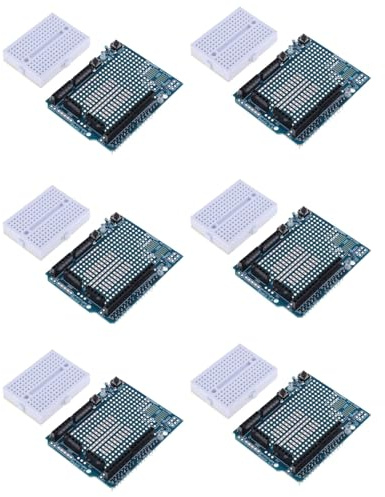 6 Pieces of UNO R3 ProtoShield Prototype Expansion Board with SYB-170 Mini Breadboard Based on Arduino UNO R3 ProtoShield