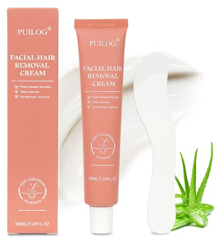 Women Facial Hair Removal Cream, 5 Min Painless Facial Depilatory Cream for Face, Chin Upper Lip Unwanted Hair Remover Cream, Sensitive Skin Hair Removal At Home, 1.69fl.oz