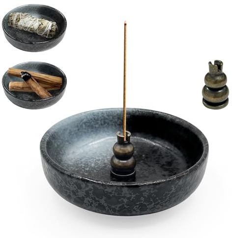 Quemador de Incienso de Cerámica, Soporte para Varillas de Incienso, Soporte para Palo Santo, Salvia para Quemar, Accesorios de Meditación y Yoga (Type B)