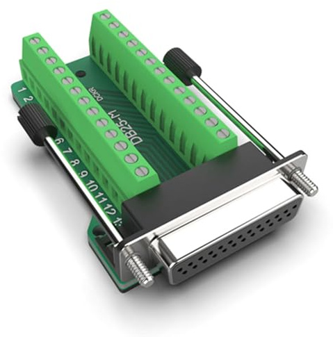 Oiyagai DB25 Buchse Breakout-Board Anschluss – D-SUB 25-poliger Lötfreier Terminaladapter, RS232-Seriell zu Verdrahtungsmodul (Niet/Buchse)