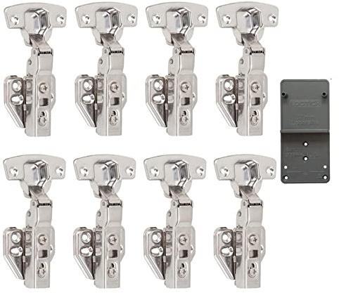 LOOTICH 110 Grad Mittelanschlag Topfscharnier Standardscharniere mit Schließautomatik Automatikscharnier Dämpfung Scharniere Küchenschrank Kleiderschrank Schranktür Möbel 8 Stück
