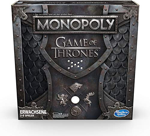 Monopoly Game of Thrones, Brettspiel mit den Spielfiguren der Großen Häuser, mit Musik