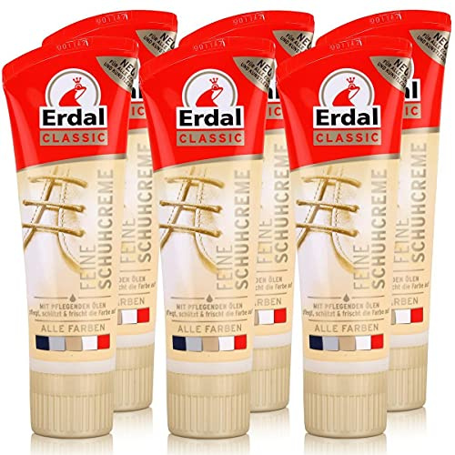 Erdal Classic Schuhcreme Farblos - pflegt, glänzt & schützt, 75 ml (6er Pack)