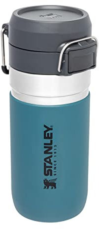Stanley Quick Flip Trinkflasche Edelstahl 0.47L - Hält 7+ Stunden Kalt - Wasserflasche BPA-Frei - Spülmaschinenfest - Druckverschlussdeckel - Thermosflasche Auslaufsicher - Lagoon