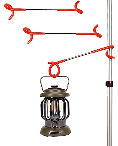 3 Stück Camping Laternenhalter, Zeltstangen Haken Camping und Garten Kleiderbügel Mehrzweck Doppelköpfiger S-förmiger Laternenhaken Zweiwege Universalhaken Geeignet für Weniger als Ø 32 mm Pol