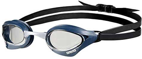 ARENA Unisex Cobra Core Racing Swim Goggles Pro Competitive Swimmers Adult Men Women Swipe Anti-Fog Coating Polycarbonate Hard Non-Mirrored Lens, Clear/Shark/Grey
