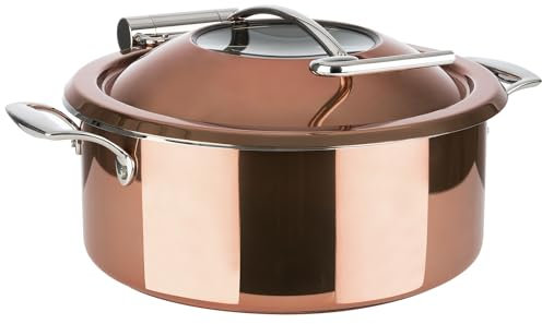 APS 12335 Chafing Dish, 4 pezzi, Ø 30,5 cm, altezza 17,5 cm, acciaio inox 18/8, effetto rame