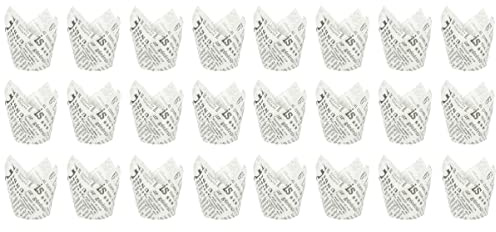 100 Pcs Snack Cake Tray Paper Cupcake Liners Dessert Cup Liner Cup Holder Non- Stick Muffin Liners Paper Cup Baking Cup Cup case mini hat Tulip White Cover