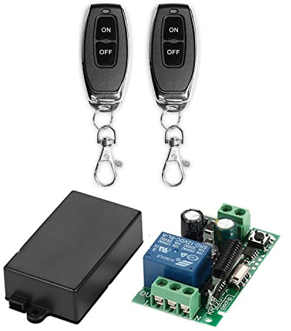 QIACHIP Telecomando interruttore luce ricevitore relè senza fili 1 Canali 220V 230V 433 MHz RF con 2 trasmettitore,modalità interruttore on/off lampada