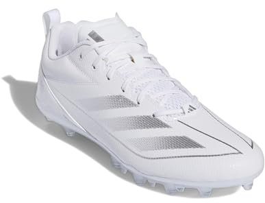 adidas Men's Adizero Electric.2 American Football Sneaker, White/Silver Metallic/White, 12